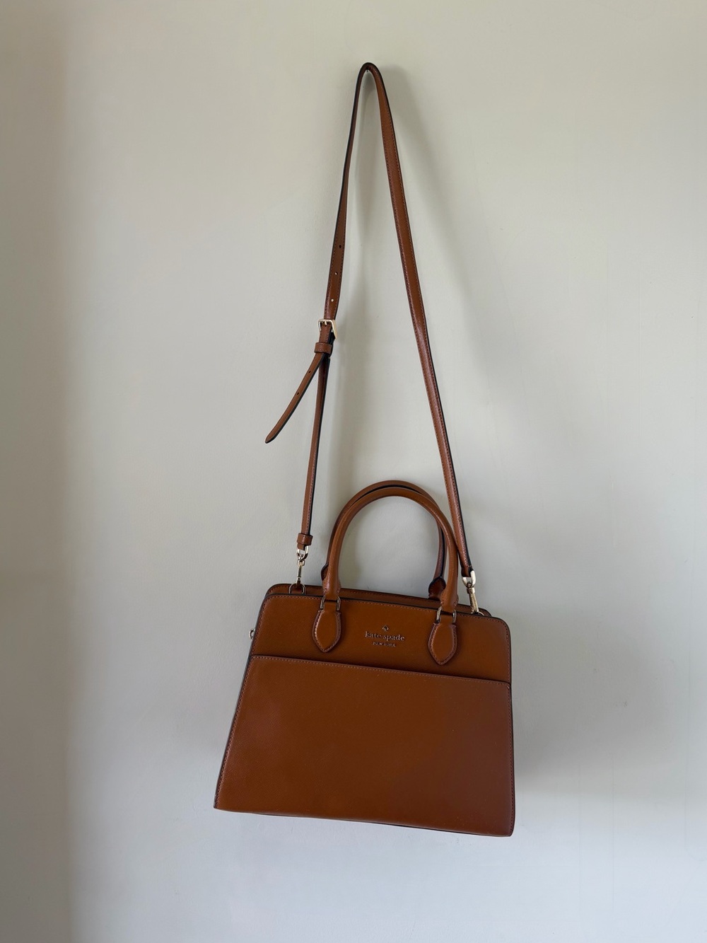 Kate Spade “Madison Saffiano” Leather Medium Satchel in the color Cavern Clay - Picture 2 of 11